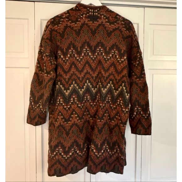 Lucky Brand wool blend chevron southwestern cardigan sweater large - Picture 7 of 12